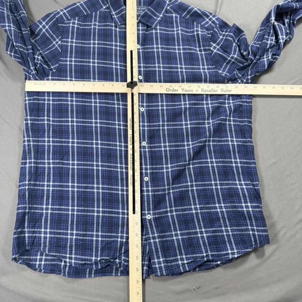 Vineyard Vines Shirt Mens Large Blue Plaid Flannel Cotton Cashmere Button Down